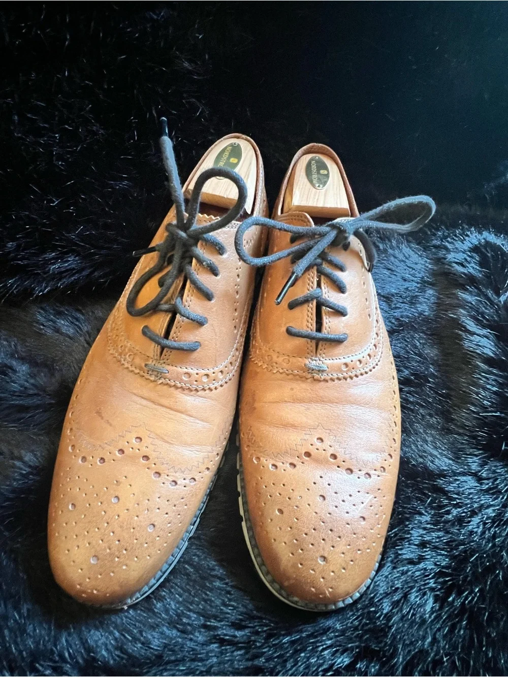Cole Haan Zero Grand Men’s Tan Leather Wingtip Oxfords